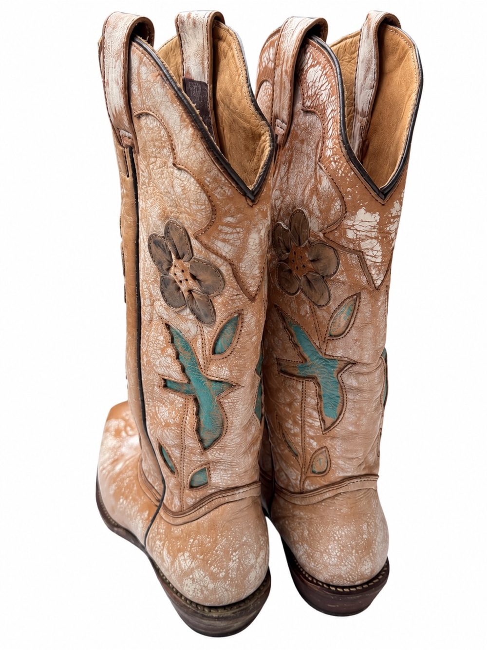 BED|STÜ Valencia Cowboy Boots Floral Dove Western Size 8.5 BNWT Rare $695 - Picture 6 of 13